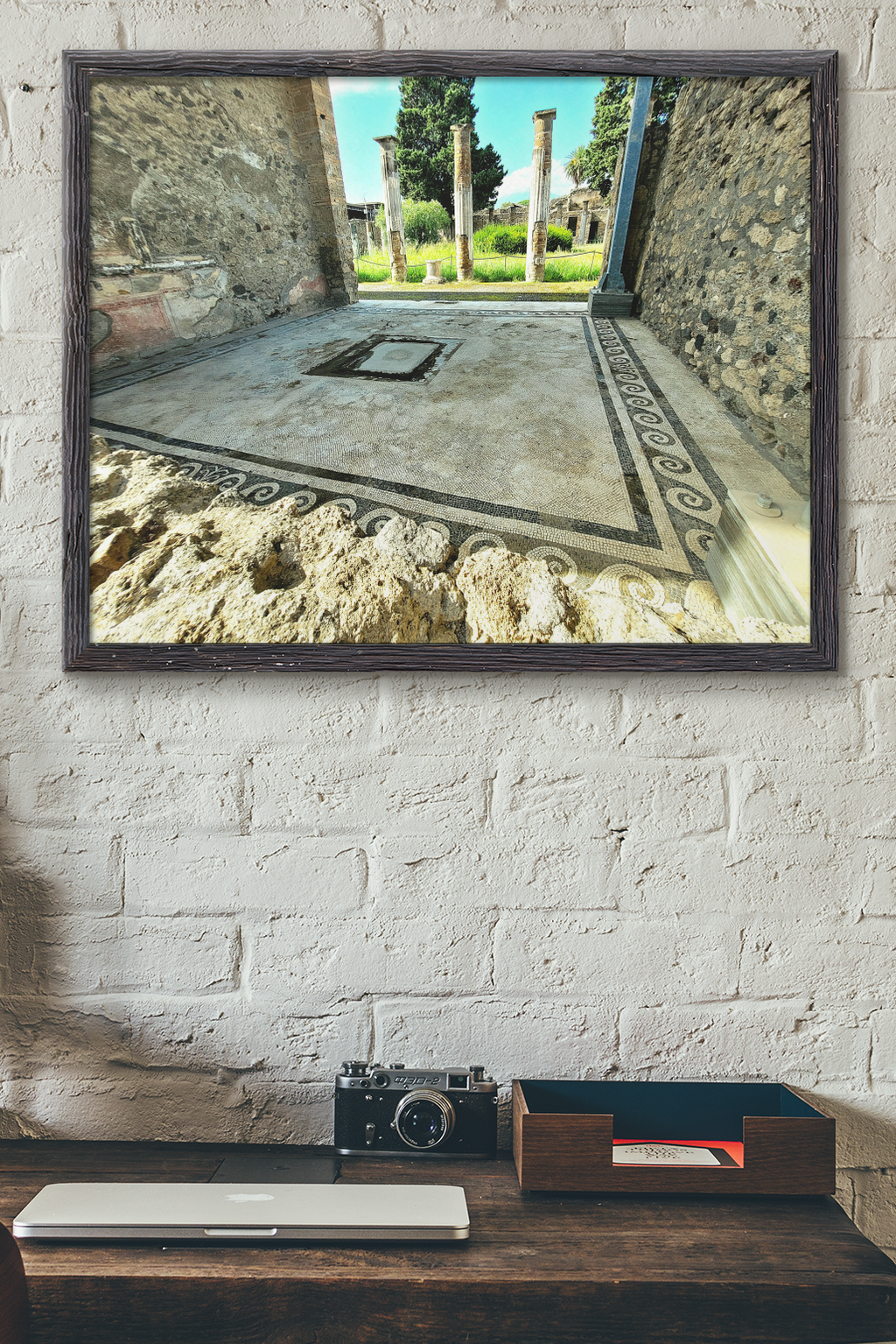Ancient Roman Ruins Mosaic Fine Art Print