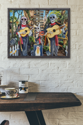 Día de los Muertos Skeleton Mariachi Band Watercolor Print | Day of the Dead Mexican Culture Art Print