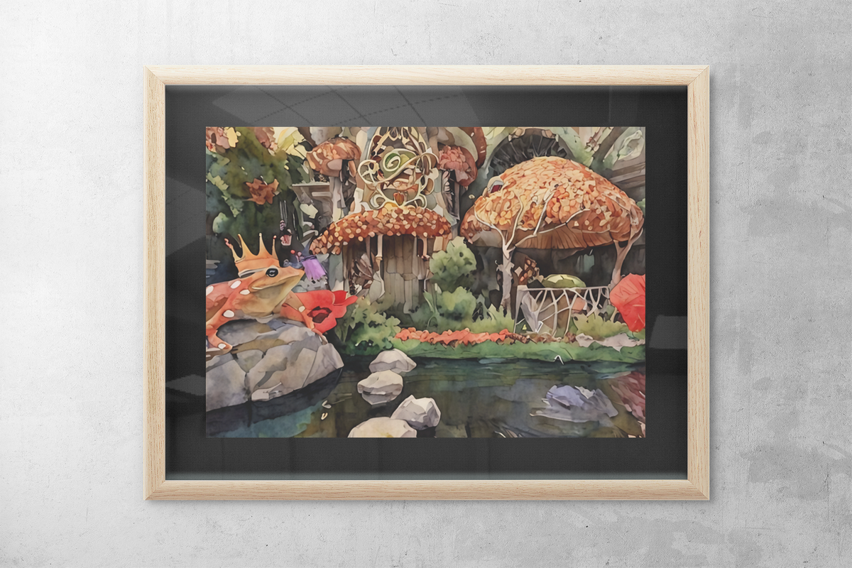 Enchanted Forest Frog Prince Watercolor Fine Art Print