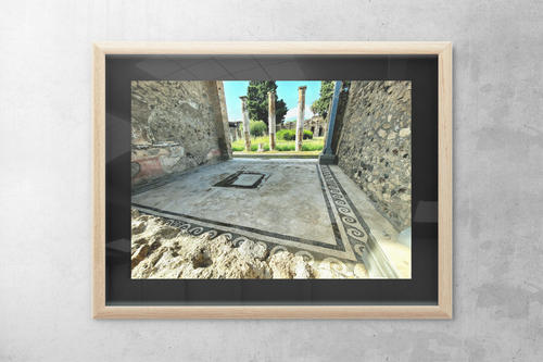 Ancient Roman Ruins Mosaic Fine Art Print | Pompeii Atrium Photography Wall Art