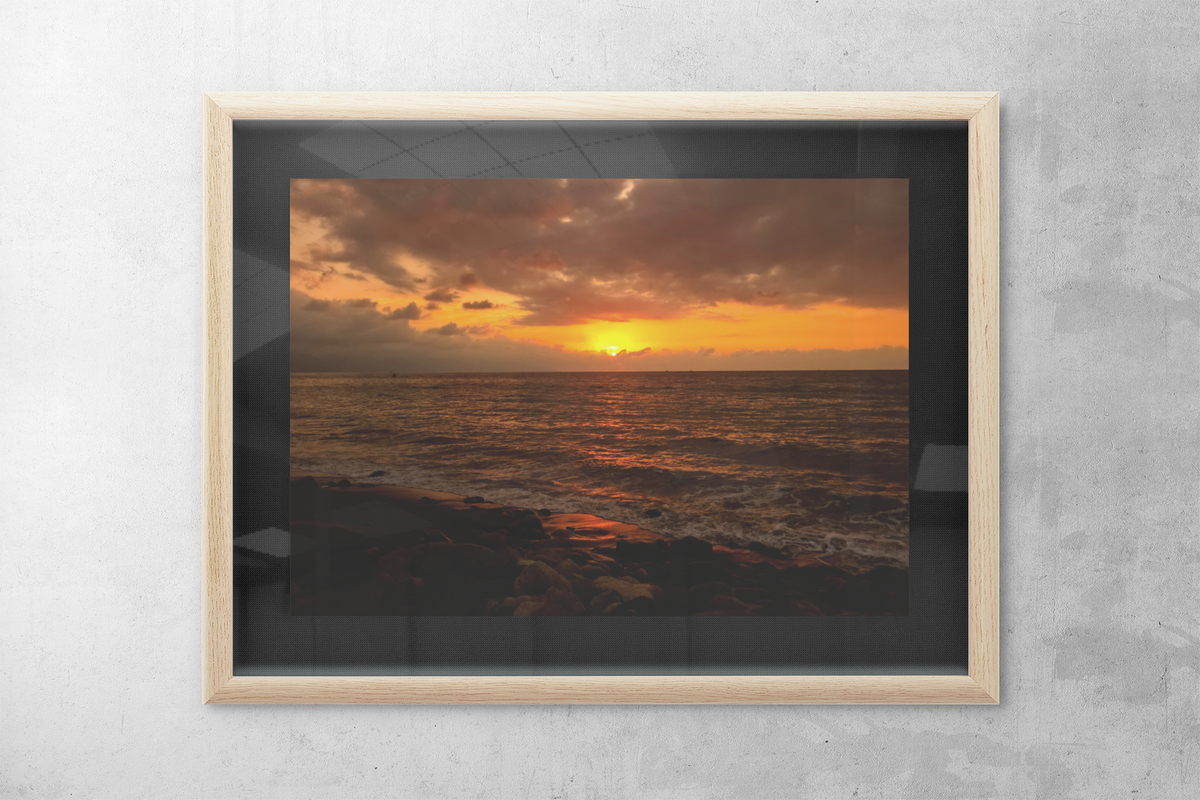 Golden Hour Ocean Sunset Photography Print