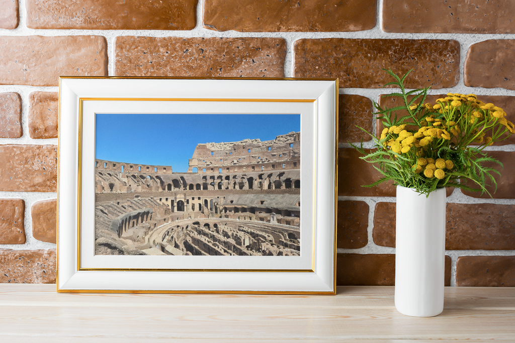 Rome Colosseum Interior Landscape Print | Ancient Roman Ruins & Hypogeum Wall Art