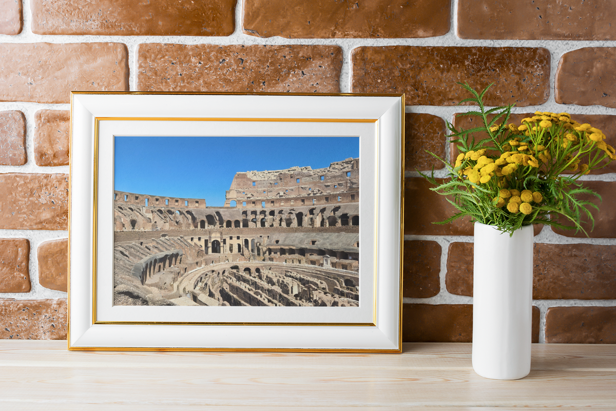 Rome Colosseum Interior Landscape Print | Ancient Roman Ruins & Hypogeum Wall Art