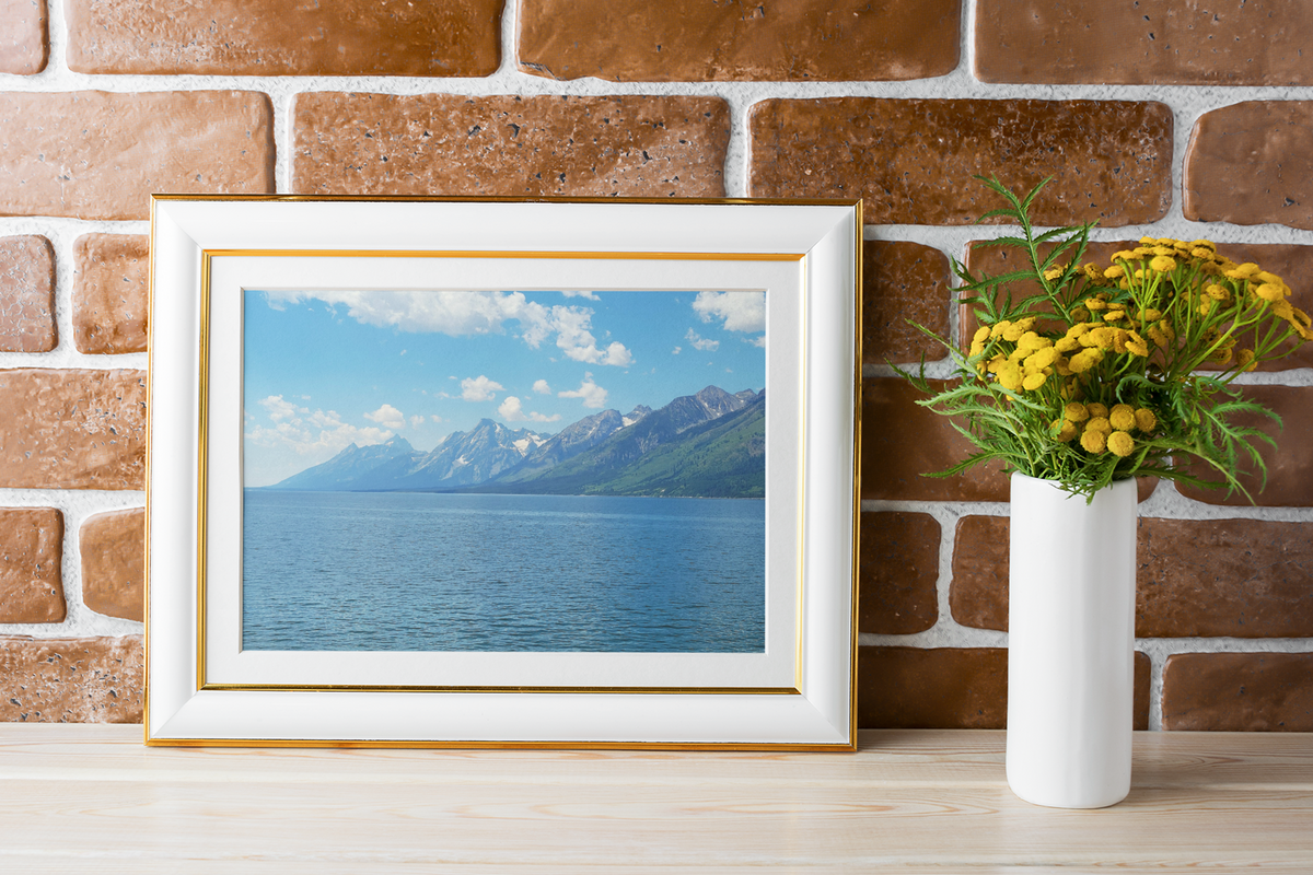 Grand Teton Landscape Photo Print | Jackson Lake Wall Art | Rocky Mountain Blue Waters Poster | Wyoming Nature Fine Art Print