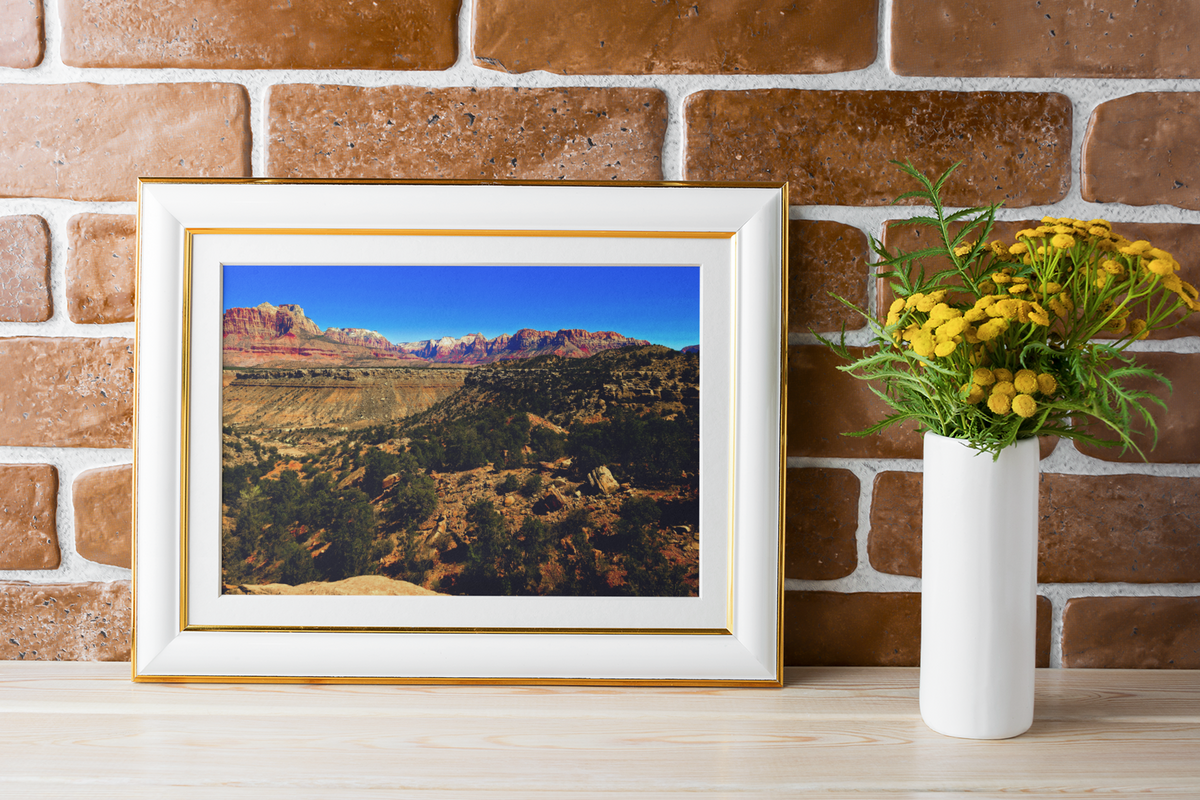 Zion National Park Mesa Vista Photography Print | Utah Red Rock Landscape
