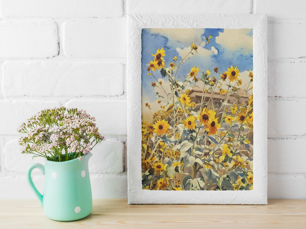 Sunflower Wall Art Printable - Flower Wall Decor - Instant Download- Instant Art Print Botanical Art - Digital Download