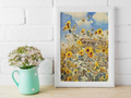Sunflower Wall Art Printable - Flower Wall Decor - Instant Download- Instant Art Print Botanical Art - Digital Download