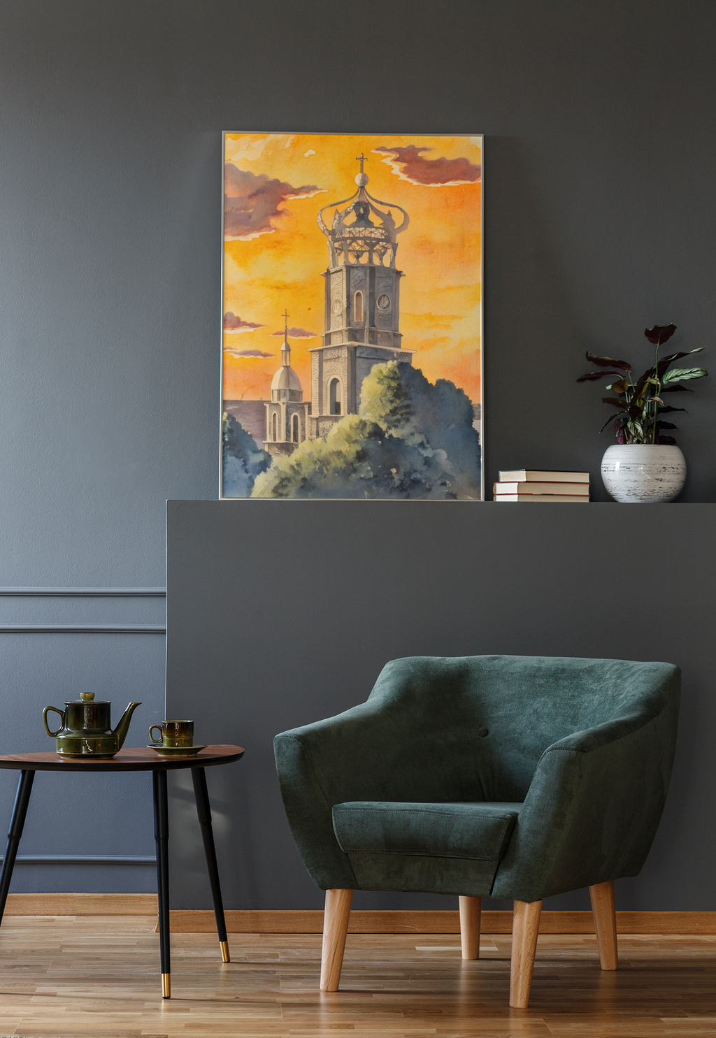 Puerto Vallarta Cathedral Watercolor Art Print