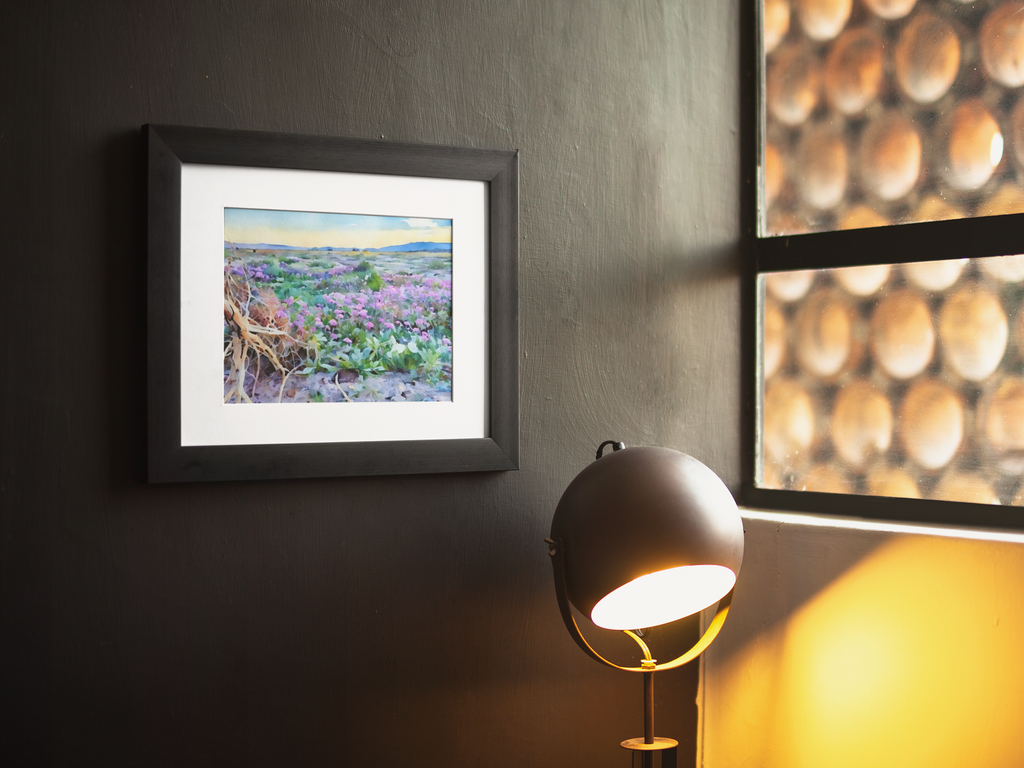 Desert Wildflower Bloom Watercolor Art Print | Southwestern Floral Landscape Decor