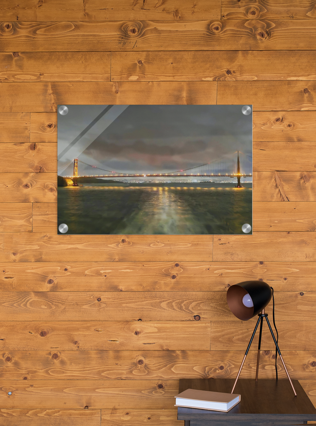 Golden Gate Bridge Night Skyline Acrylic Print | San Francisco Bay Wall Art