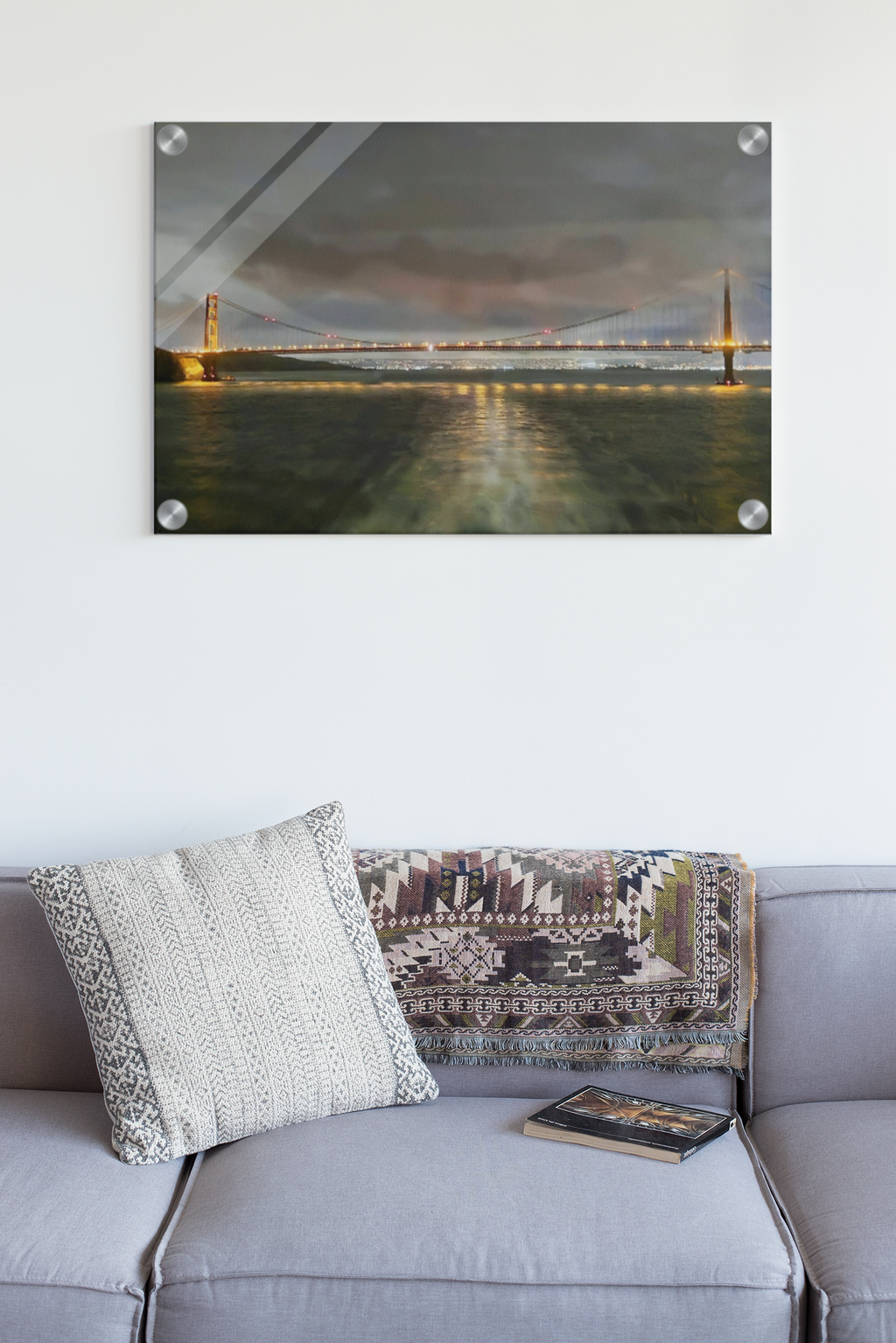Golden Gate Bridge Night Skyline Acrylic Print | San Francisco Bay Wall Art