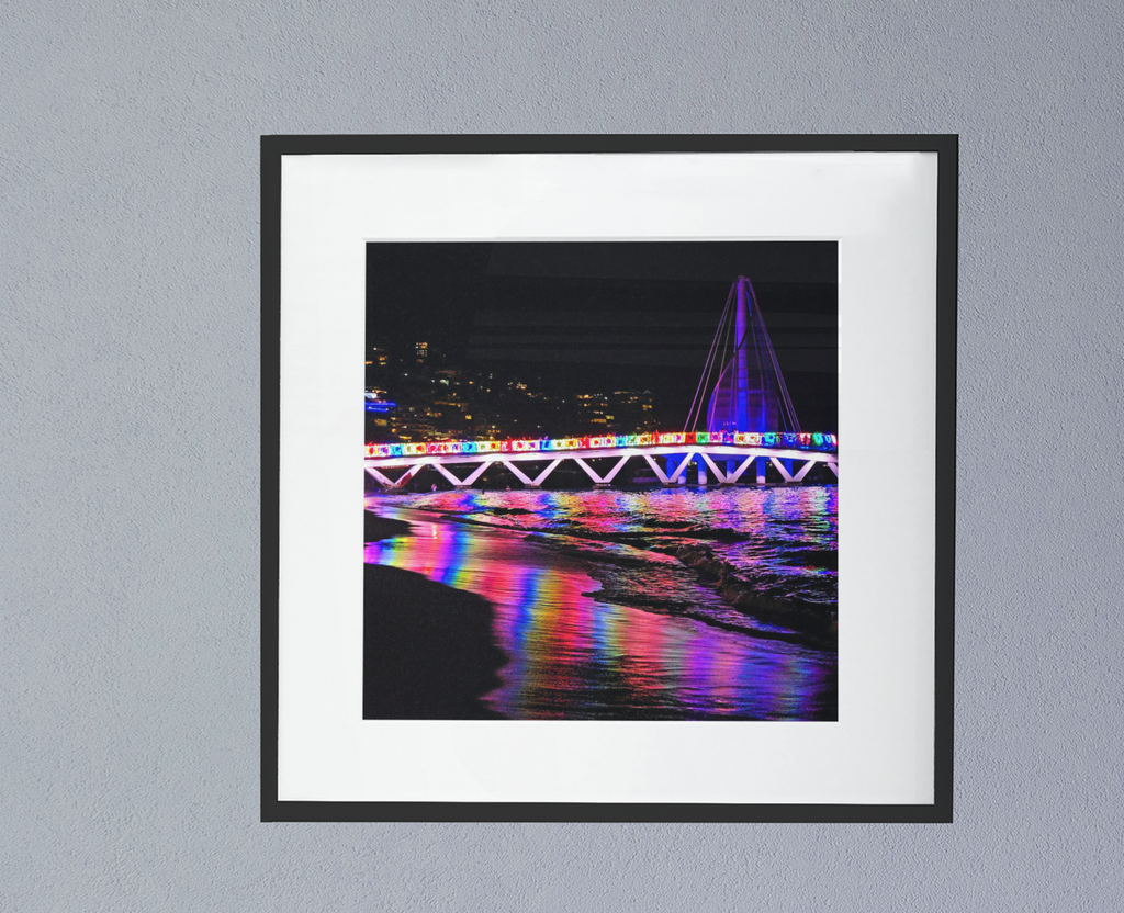 Los Muertos Pier Puerto Vallarta Night Print