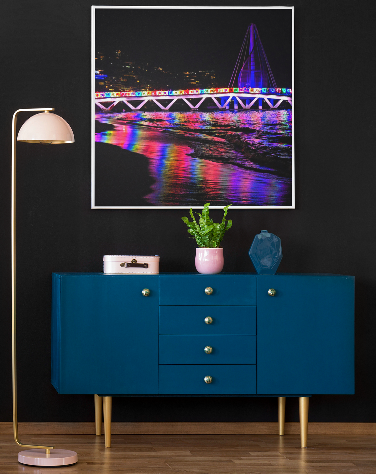 Los Muertos Pier Puerto Vallarta Night Print