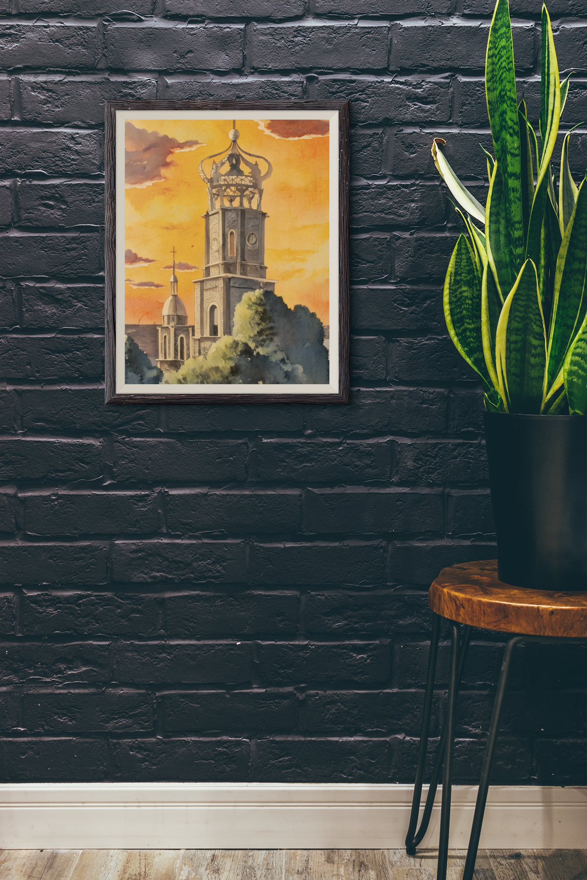 Puerto Vallarta Cathedral Watercolor Art Print