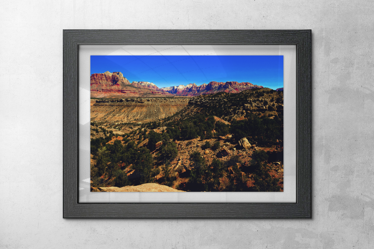 Zion National Park Mesa Vista Photography Print | Utah Red Rock Landscape