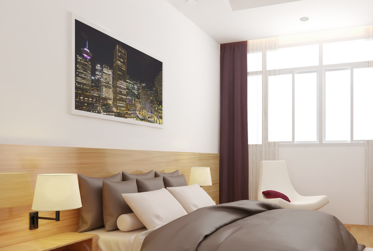 Modern Vancouver City Lights Fine Art Print | Panoramic Nighttime Cityscape Wall Decor