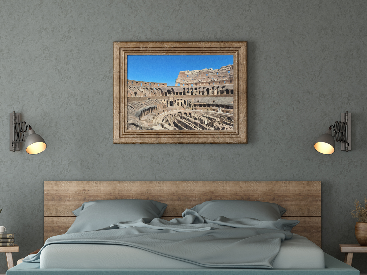 Rome Colosseum Interior Landscape Print | Ancient Roman Ruins & Hypogeum Wall Art