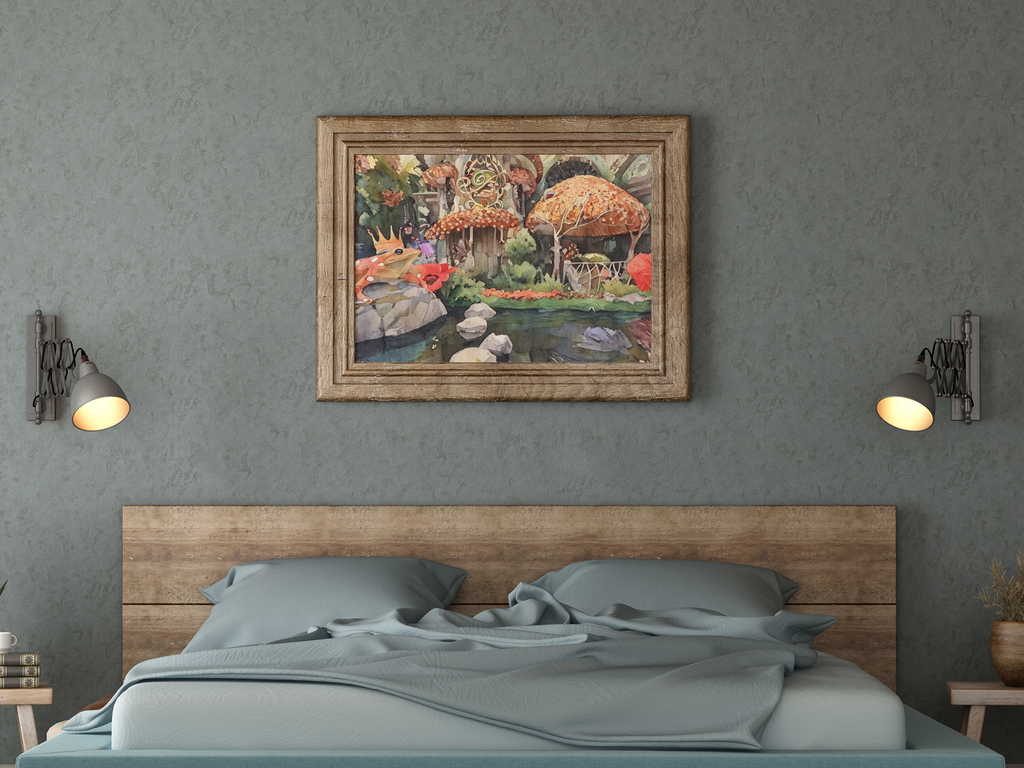 Enchanted Forest Frog Prince Watercolor Fine Art Print