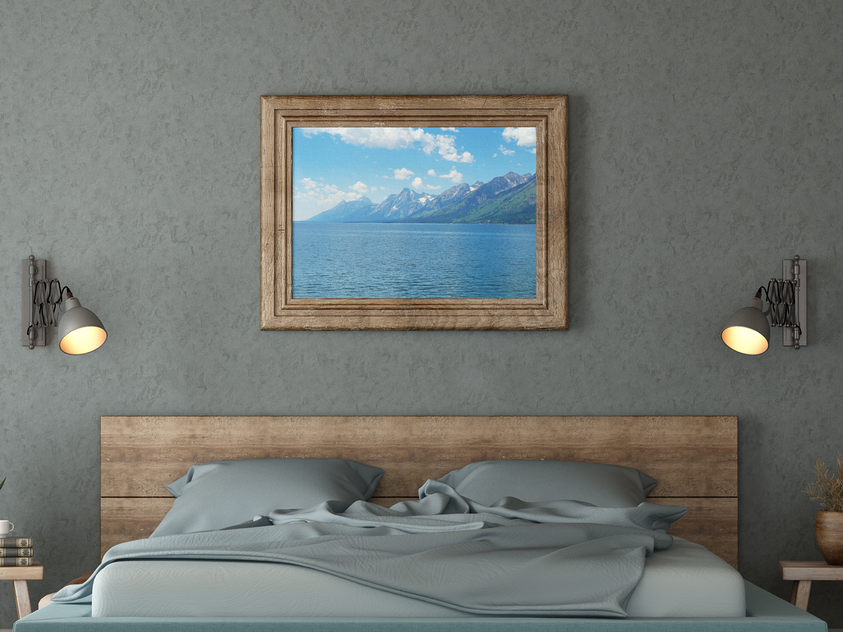 Grand Teton Landscape Photo Print | Jackson Lake Wall Art | Rocky Mountain Blue Waters Poster | Wyoming Nature Fine Art Print