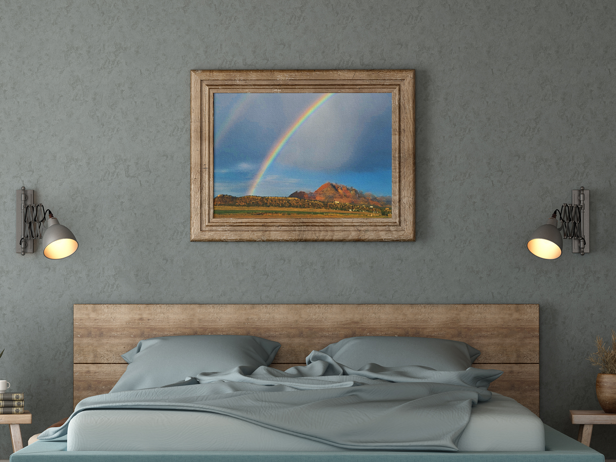 Double Rainbow Zion National Park Wall Art | Utah Red Rock Landscape Fine Art Print