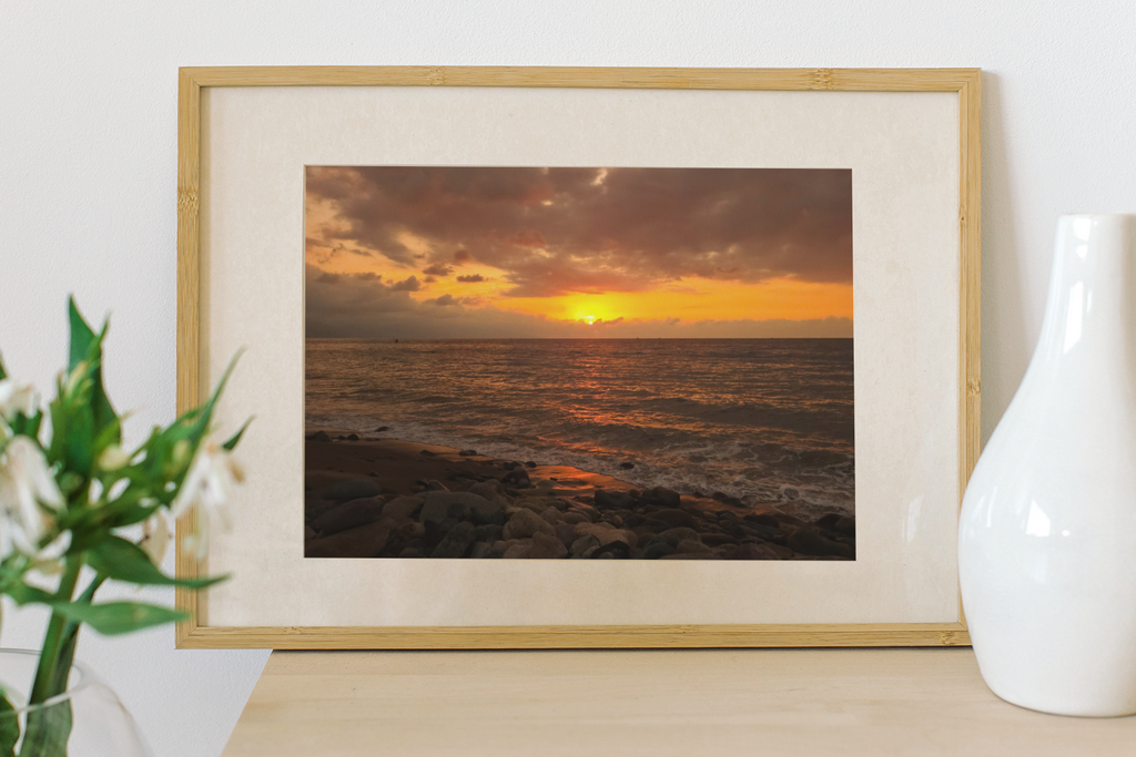 Golden Hour Ocean Sunset Photography Print