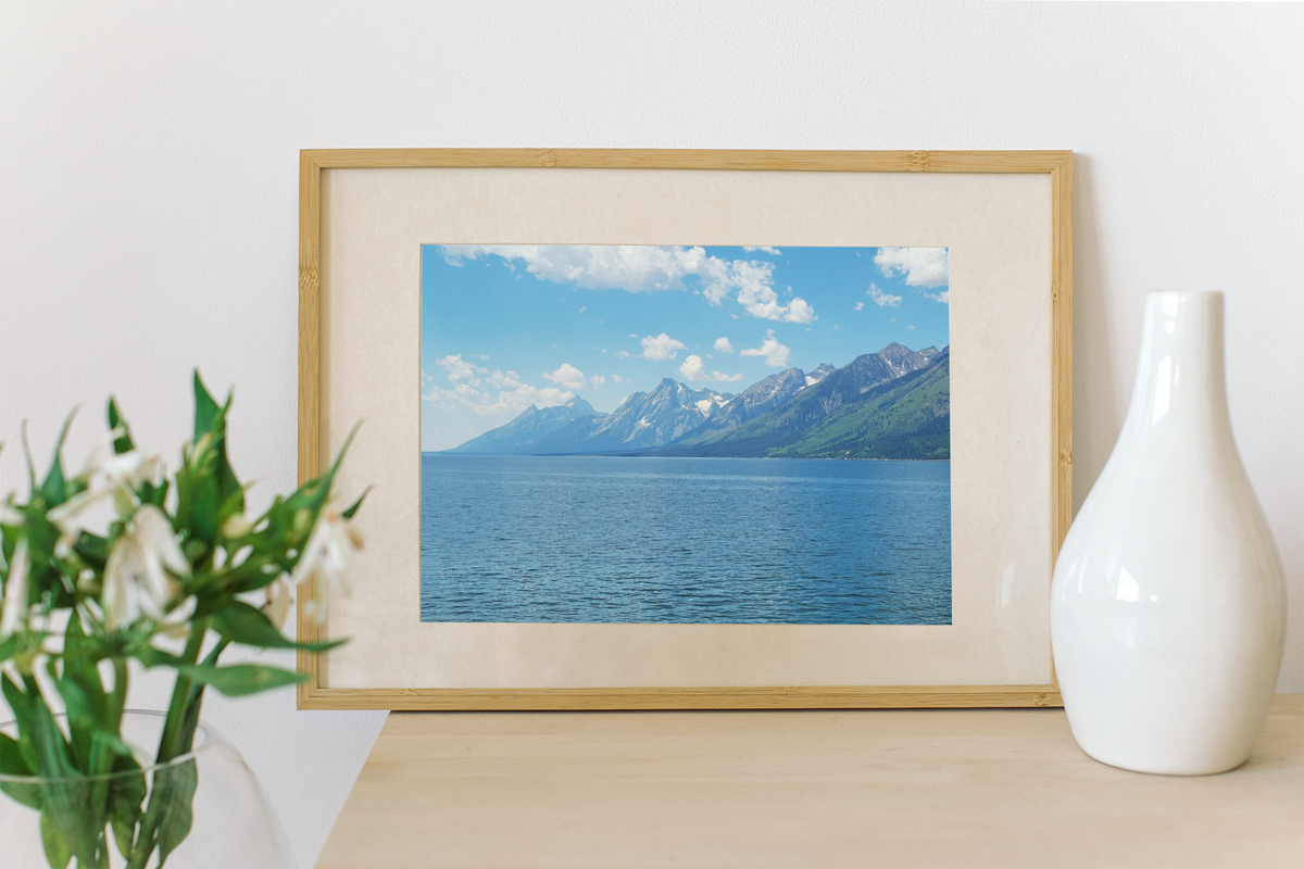 Grand Teton Landscape Photo Print | Jackson Lake Wall Art | Rocky Mountain Blue Waters Poster | Wyoming Nature Fine Art Print