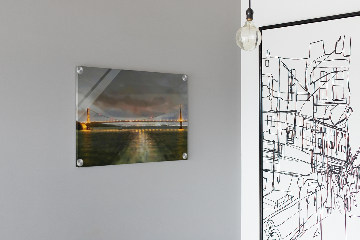 Golden Gate Bridge Night Skyline Acrylic Print | San Francisco Bay Wall Art