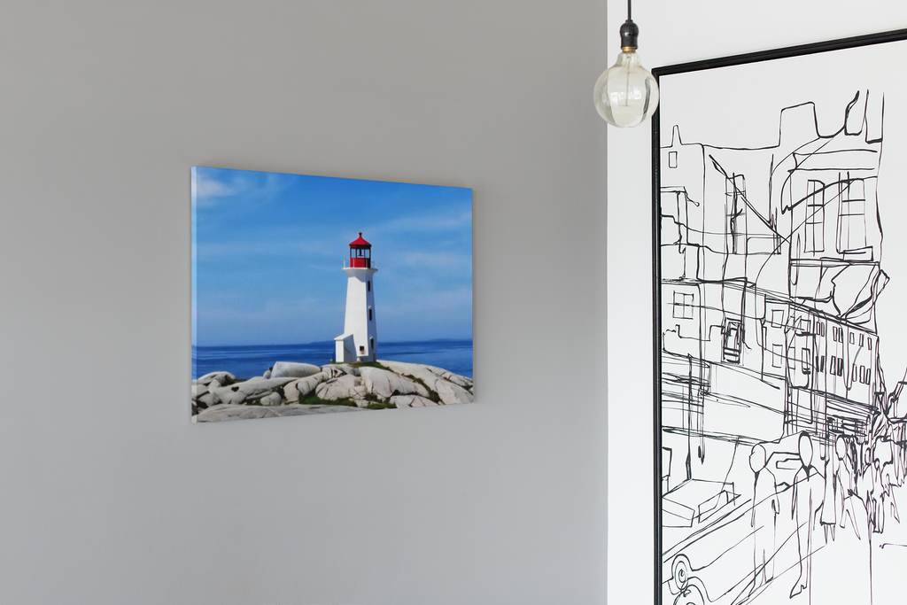 Peggy's Cove Lighthouse Canvas Print - Beautiful Nova Scotia Art - Perfect Home Decor Gift