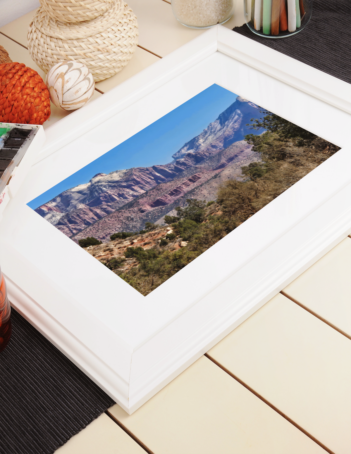 Mt Kinesava & Johnson Mountain - Gateway to Zion Photography Print | Utah Red Rock Landscape Wall Art Print - Scenic Landscape