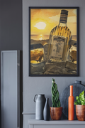 Tequila Bottle Sunset Beach Fine Art Print