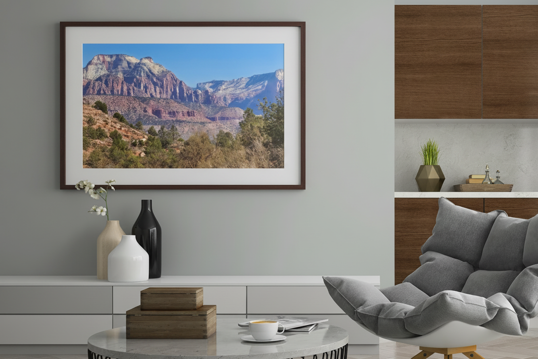 Mt Kinesava & Johnson Mountain - Gateway to Zion Photography Print | Utah Red Rock Landscape Wall Art Print - Scenic Landscape