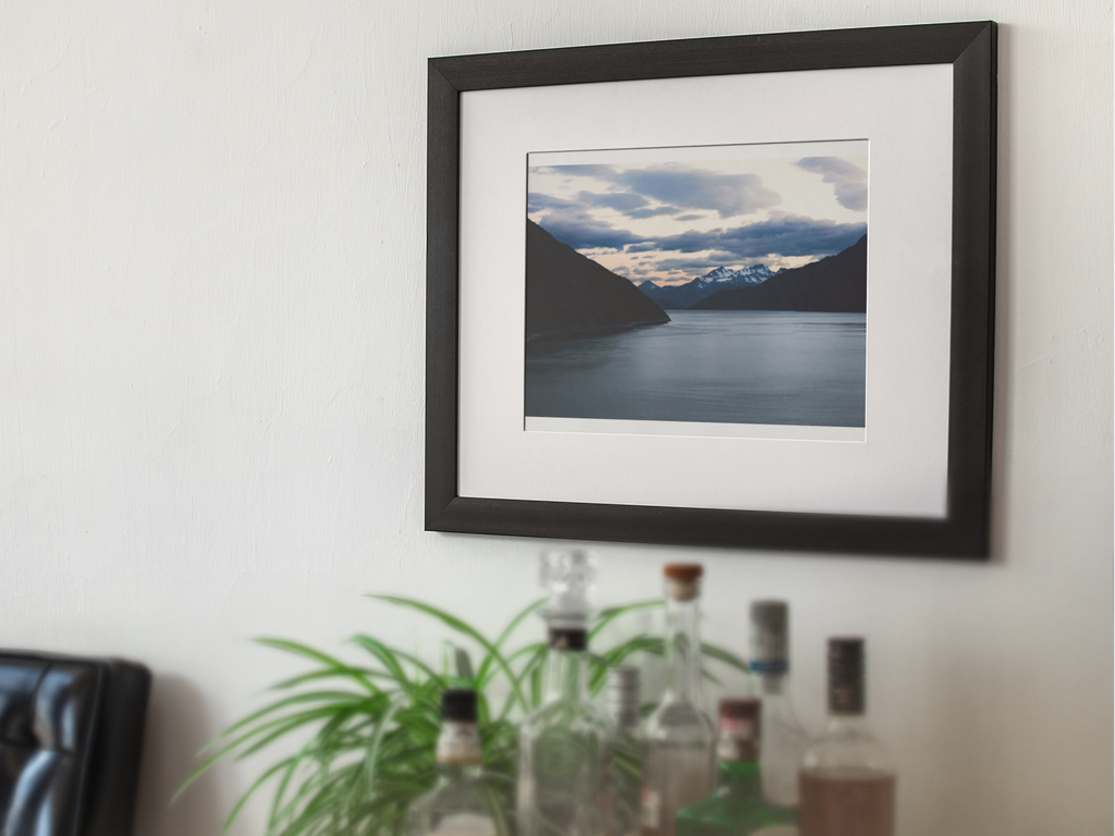Juneau Alaska Inside Passage Twilight Print | Dramatic Fjord & Snow-Capped Peak Wall Art
